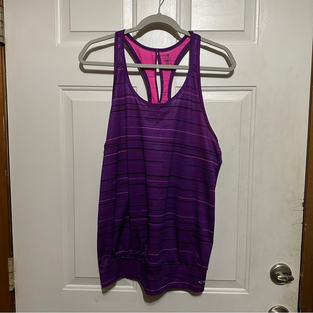Champion Duo Dry Women’s Active Workout Racerback Tank Top Purple/Pink‎ Large